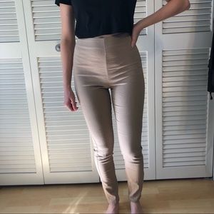 Tan skinny leg pants